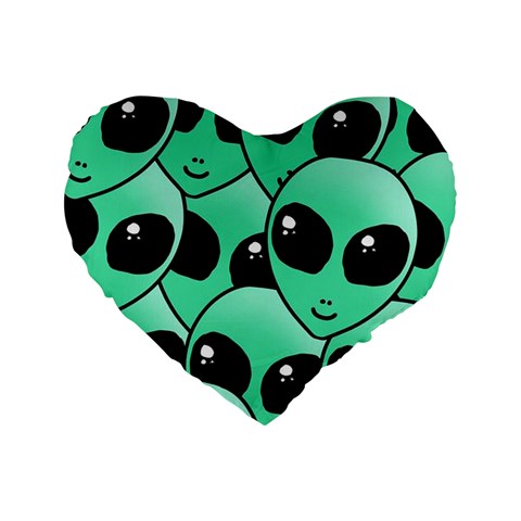 Alien Pattern Standard 16  Premium Heart Shape Cushion  from ArtsNow.com Front