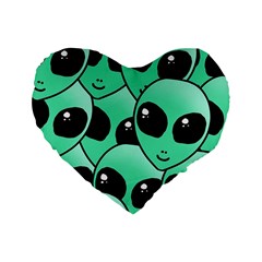 Alien Pattern Standard 16  Premium Heart Shape Cushion  from ArtsNow.com Front
