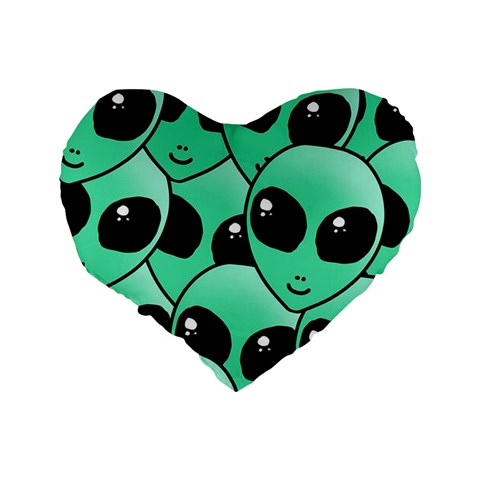 Alien Pattern Standard 16  Premium Heart Shape Cushion  from ArtsNow.com Back