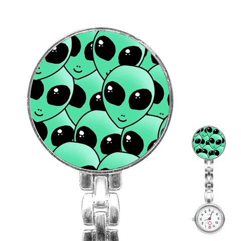 Alien Pattern Stainless Steel Nurses Watch from ArtsNow.com Front