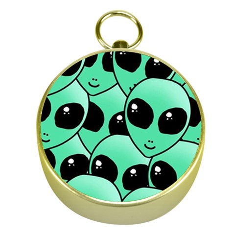 Alien Pattern Gold Compass from ArtsNow.com Front