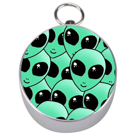Alien Pattern Silver Compass from ArtsNow.com Front