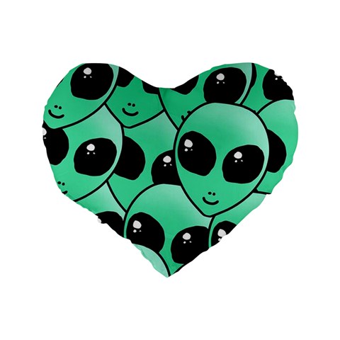 Alien Pattern Standard 16  Premium Flano Heart Shape Cushion  from ArtsNow.com Back