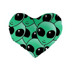 Alien Pattern Standard 16  Premium Flano Heart Shape Cushion  from ArtsNow.com Back