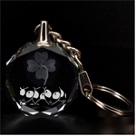 Alien Pattern Clover 3D Engraving Circle Key Chain