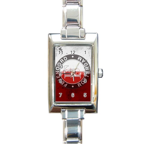 Feyenoord Rotterdam football club FC Logo Rectangle Italian Charm Watch from ArtsNow.com Front