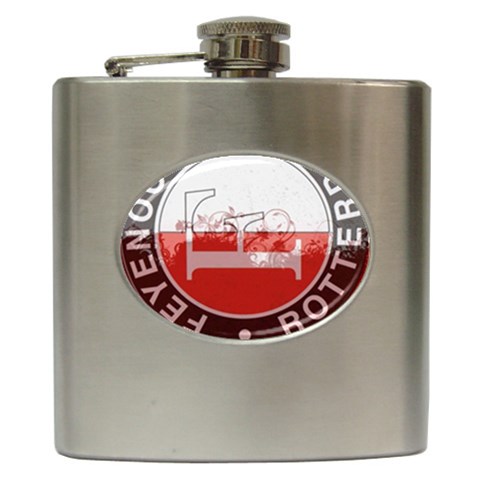 Feyenoord Rotterdam football club FC Logo Hip Flask (6 oz) from ArtsNow.com Front