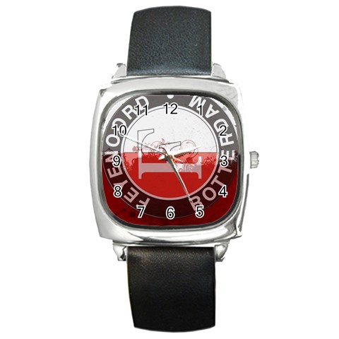 Feyenoord Rotterdam football club FC Logo Square Metal Watch from ArtsNow.com Front