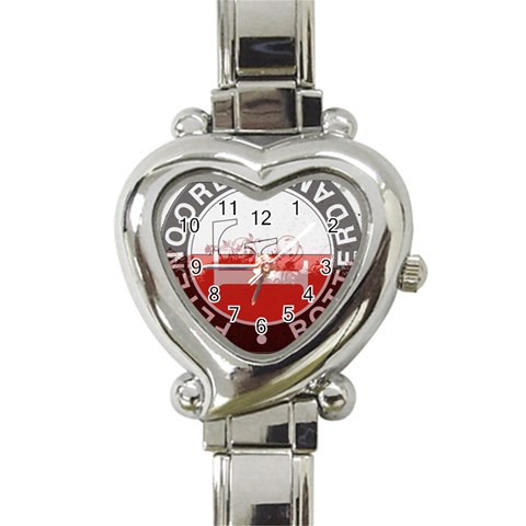 Feyenoord Rotterdam football club FC Logo Heart Italian Charm Watch from ArtsNow.com Front