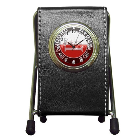 Feyenoord Rotterdam football club FC Logo Pen Holder Desk Clock from ArtsNow.com Front