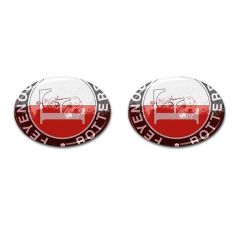 Feyenoord Rotterdam football club FC Logo Cufflinks (Oval) from ArtsNow.com Front(Pair)