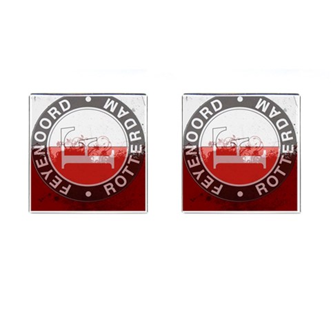 Feyenoord Rotterdam football club FC Logo Cufflinks (Square) from ArtsNow.com Front(Pair)