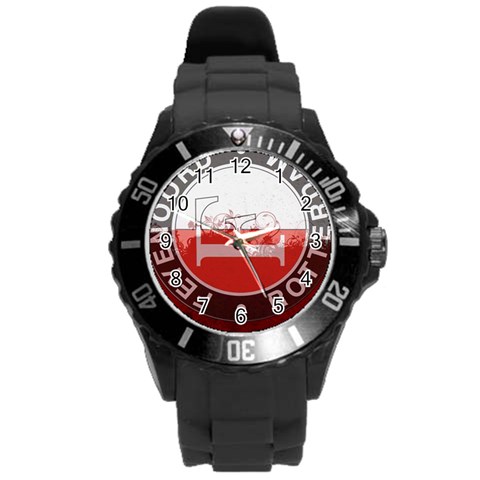 Feyenoord Rotterdam football club FC Logo Round Plastic Sport Watch (L) from ArtsNow.com Front