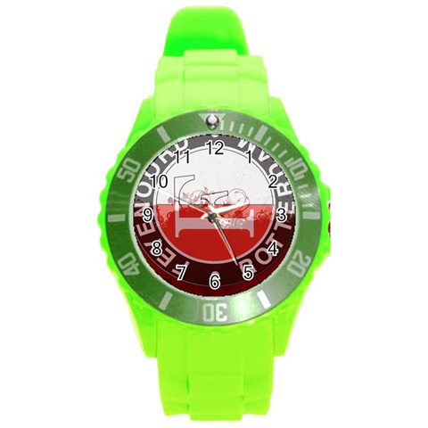 Feyenoord Rotterdam football club FC Logo Round Plastic Sport Watch (L) from ArtsNow.com Front