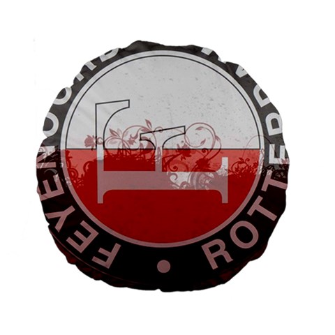 Feyenoord Rotterdam football club FC Logo Standard 15  Premium Round Cushion  from ArtsNow.com Front