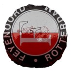Feyenoord Rotterdam football club FC Logo Large 18  Premium Round Cushion 