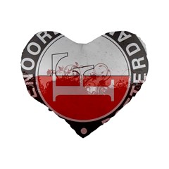 Feyenoord Rotterdam football club FC Logo Standard 16  Premium Heart Shape Cushion  from ArtsNow.com Back
