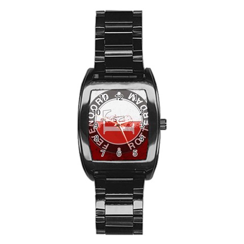 Feyenoord Rotterdam football club FC Logo Stainless Steel Barrel Watch from ArtsNow.com Front