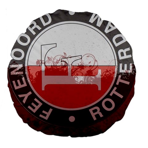 Feyenoord Rotterdam football club FC Logo Large 18  Premium Flano Round Cushion  from ArtsNow.com Back