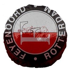 Feyenoord Rotterdam football club FC Logo Large 18  Premium Flano Round Cushion  from ArtsNow.com Back