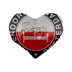 Feyenoord Rotterdam football club FC Logo Standard 16  Premium Flano Heart Shape Cushion  from ArtsNow.com Back