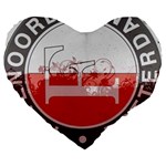 Feyenoord Rotterdam football club FC Logo Large 19  Premium Flano Heart Shape Cushion