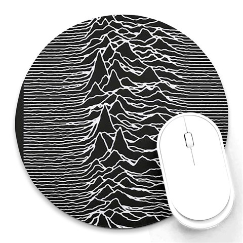 Joy Division Unknown Pleasures Pattern Round Mousepad from ArtsNow.com Front