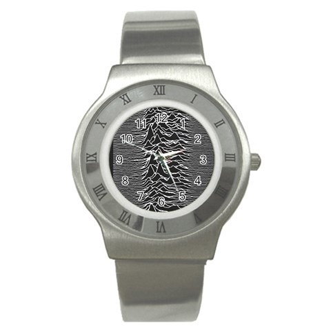 Joy Division Unknown Pleasures Pattern Stainless Steel Watch from ArtsNow.com Front