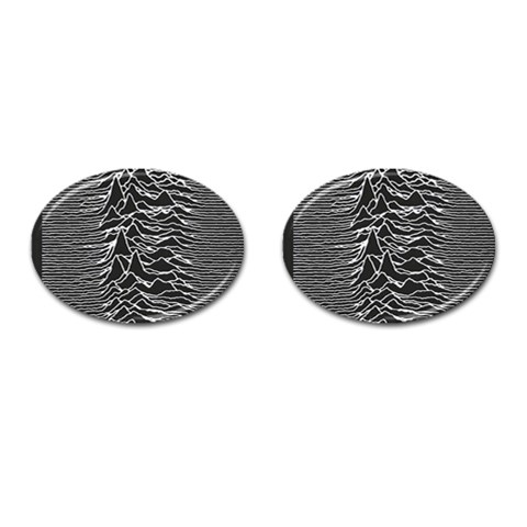 Joy Division Unknown Pleasures Pattern Cufflinks (Oval) from ArtsNow.com Front(Pair)