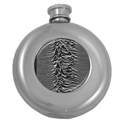 Joy Division Unknown Pleasures Pattern Hip Flask (5 oz) from ArtsNow.com Front