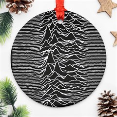 Joy Division Unknown Pleasures Pattern Round Ornament (Two Sides) from ArtsNow.com Back