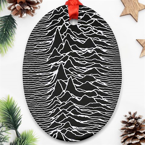 Joy Division Unknown Pleasures Pattern Oval Ornament (Two Sides) from ArtsNow.com Back