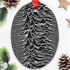 Joy Division Unknown Pleasures Pattern Oval Ornament (Two Sides) from ArtsNow.com Back
