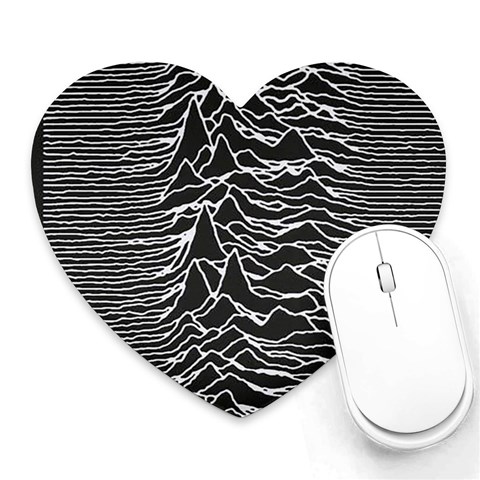 Joy Division Unknown Pleasures Pattern Heart Mousepad from ArtsNow.com Front