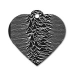 Joy Division Unknown Pleasures Pattern Dog Tag Heart (One Side)