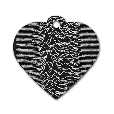 Joy Division Unknown Pleasures Pattern Dog Tag Heart (Two Sides) from ArtsNow.com Front