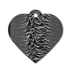 Joy Division Unknown Pleasures Pattern Dog Tag Heart (Two Sides) from ArtsNow.com Front