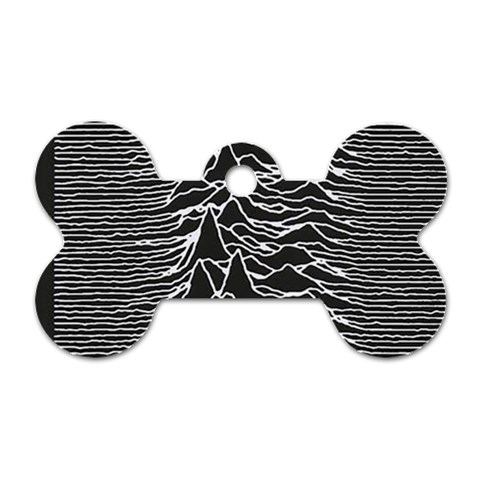Joy Division Unknown Pleasures Pattern Dog Tag Bone (One Side) from ArtsNow.com Front
