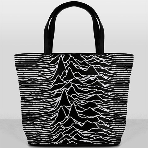 Joy Division Unknown Pleasures Pattern Bucket Bag from ArtsNow.com Front