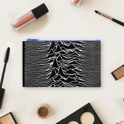 Joy Division Unknown Pleasures Pattern Cosmetic Bag (Small) from ArtsNow.com Front