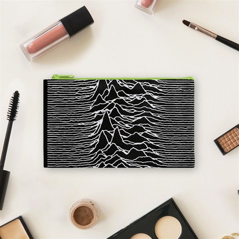 Joy Division Unknown Pleasures Pattern Cosmetic Bag (Small) from ArtsNow.com Front