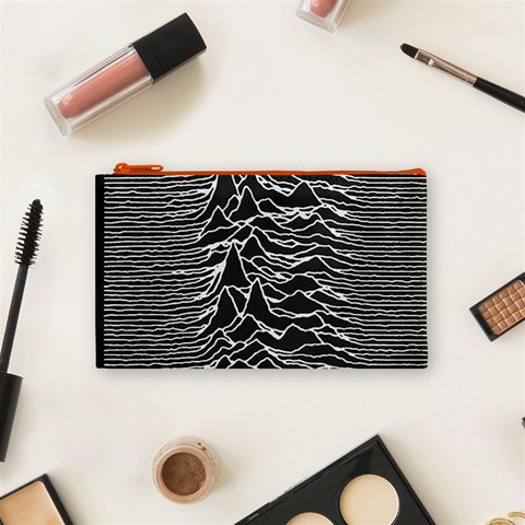 Joy Division Unknown Pleasures Pattern Cosmetic Bag (Small) from ArtsNow.com Front