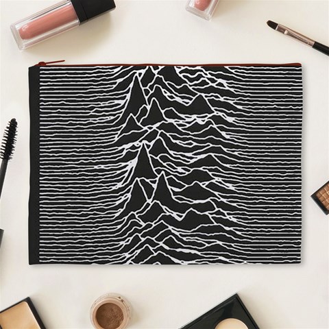 Joy Division Unknown Pleasures Pattern Cosmetic Bag (XL) from ArtsNow.com Front