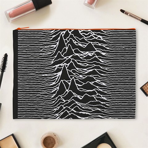 Joy Division Unknown Pleasures Pattern Cosmetic Bag (XL) from ArtsNow.com Front