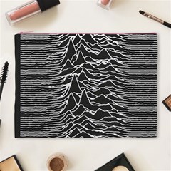 Joy Division Unknown Pleasures Pattern Cosmetic Bag (XL) from ArtsNow.com Front