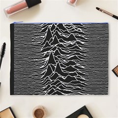 Joy Division Unknown Pleasures Pattern Cosmetic Bag (XL) from ArtsNow.com Front