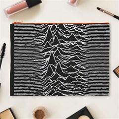 Joy Division Unknown Pleasures Pattern Cosmetic Bag (XL) from ArtsNow.com Front