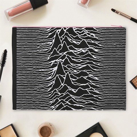 Joy Division Unknown Pleasures Pattern Cosmetic Bag (XL) from ArtsNow.com Back