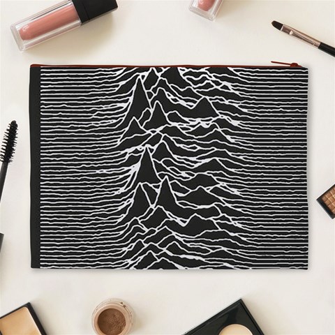 Joy Division Unknown Pleasures Pattern Cosmetic Bag (XL) from ArtsNow.com Back