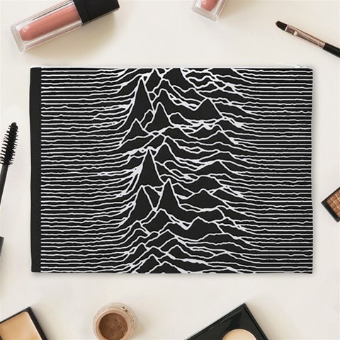 Joy Division Unknown Pleasures Pattern Cosmetic Bag (XL) from ArtsNow.com Back
